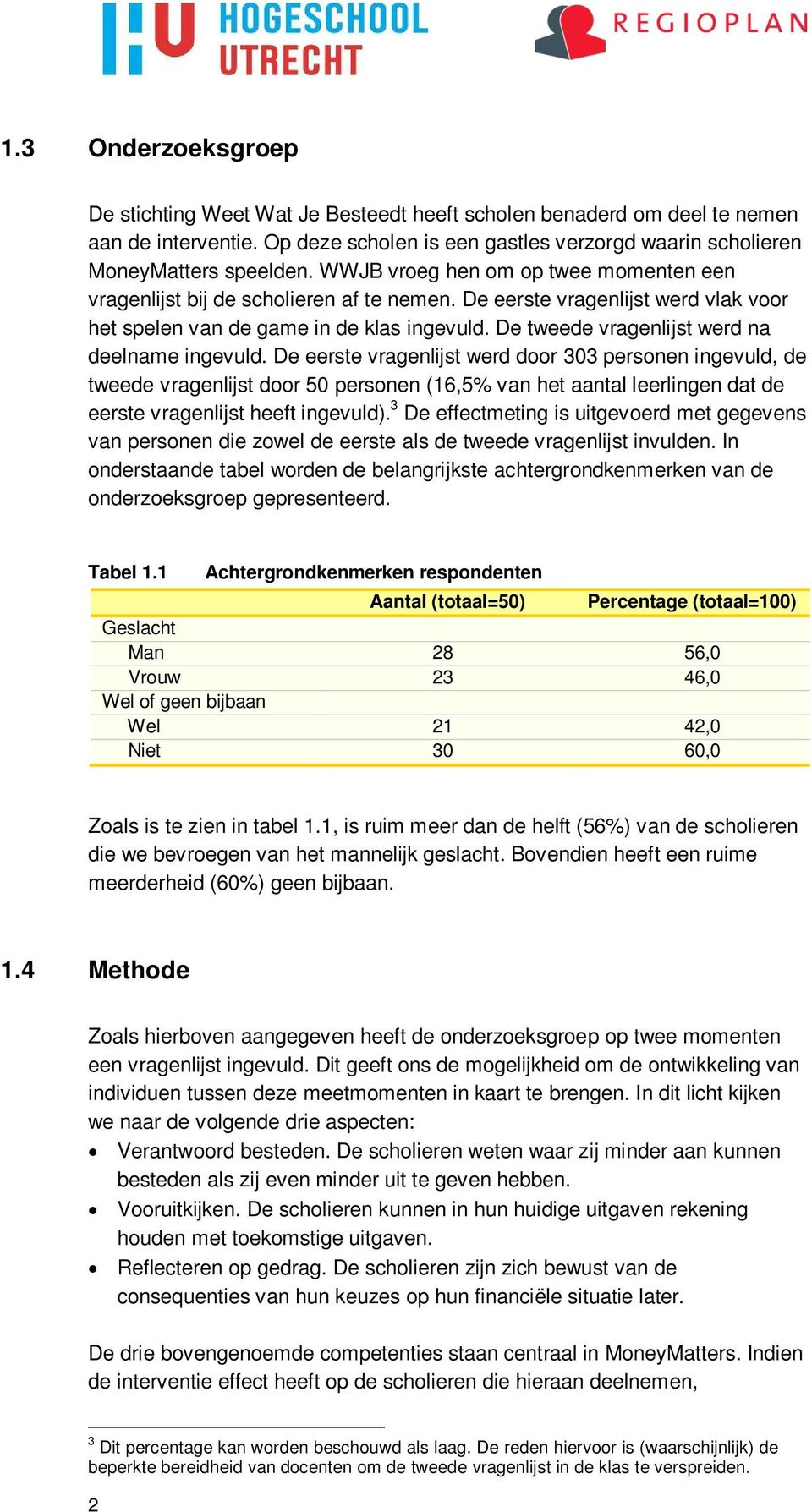 De tweede vragenlijst werd na deelname ingevuld.