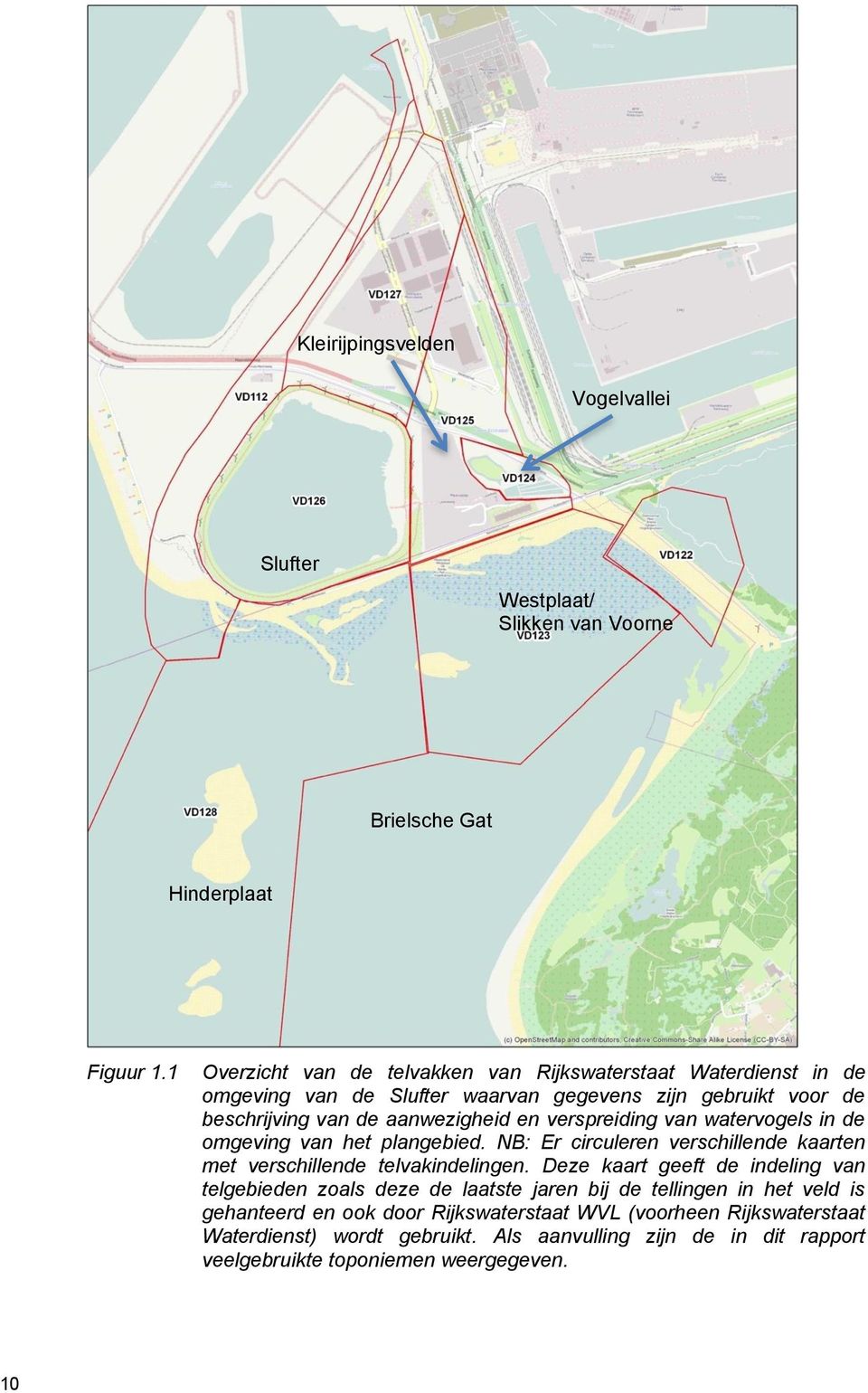 verspreiding van watervogels in de omgeving van het plangebied. NB: Er circuleren verschillende kaarten met verschillende telvakindelingen.