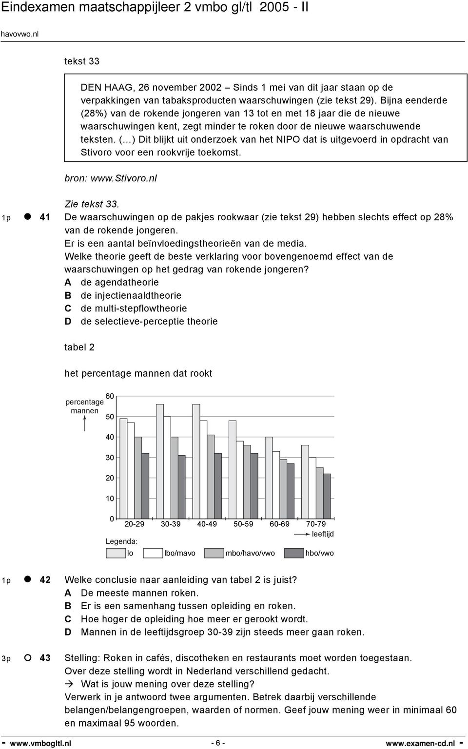 ( ) Dit blijkt uit onderzoek van het NIPO dat is uitgevoerd in opdracht van Stivoro voor een rookvrije toekomst. bron: www.stivoro.nl Zie tekst 33.