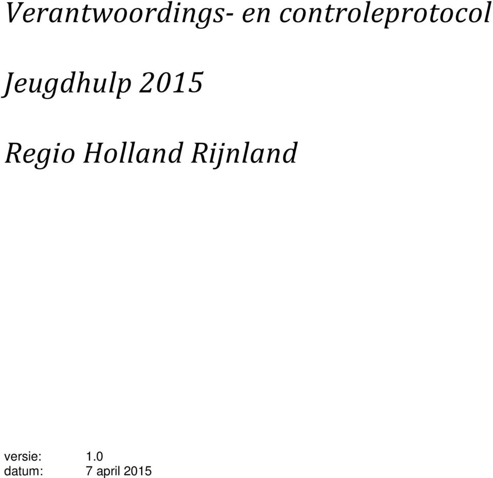 2015 Regio Holland