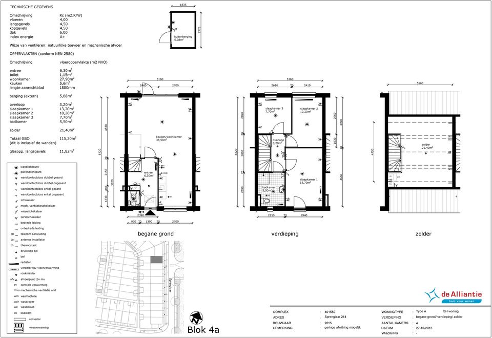 langsgevels 11,82m 2 wandcontactdoos dub geaard wandcontactdoos dub ongeaard mech.