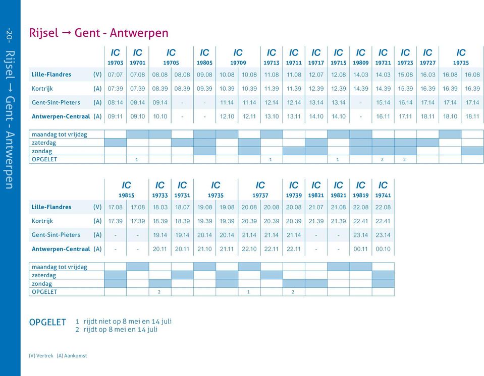 14 09.14 - - 11.14 11.14 12.14 12.14 13.14 13.14-15.14 16.14 17.14 17.14 17.14 Antwerpen-Centraal (A) 09:11 09.10 10.10 - - 12.10 12.11 13.10 13.11 14.10 14.10-16.11 17.11 18.11 18.10 18.