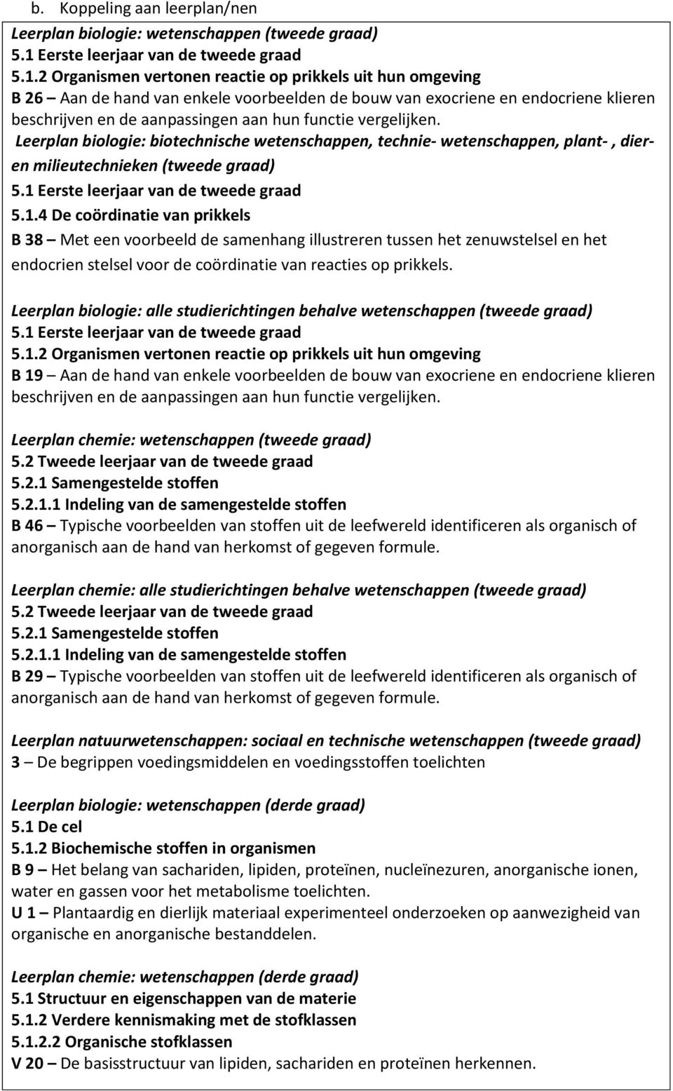 2 Organismen vertonen reactie op prikkels uit hun omgeving B 26 Aan de hand van enkele voorbeelden de bouw van exocriene en endocriene klieren beschrijven en de aanpassingen aan hun functie