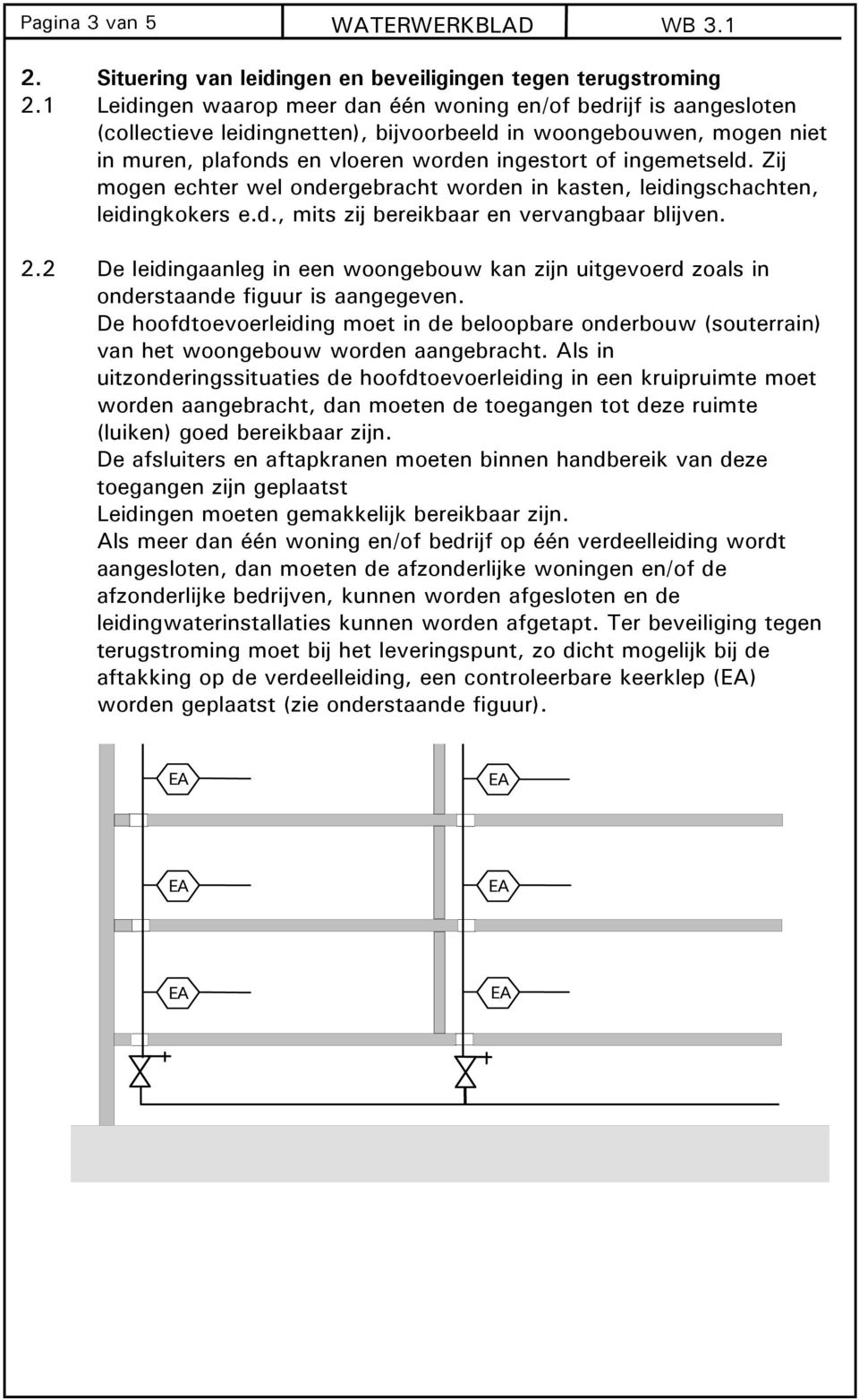 Zij mogen echter wel ondergebracht worden in kasten, leidingschachten, leidingkokers e.d., mits zij bereikbaar en vervangbaar blijven. 2.