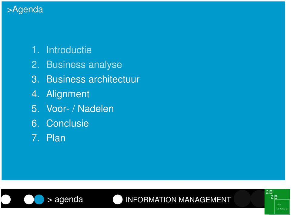 Business architectuur 4. Alignment 5.