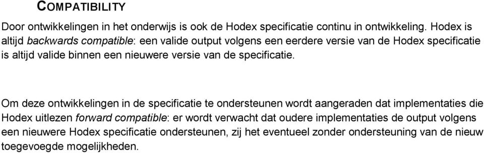 versie van de specificatie.