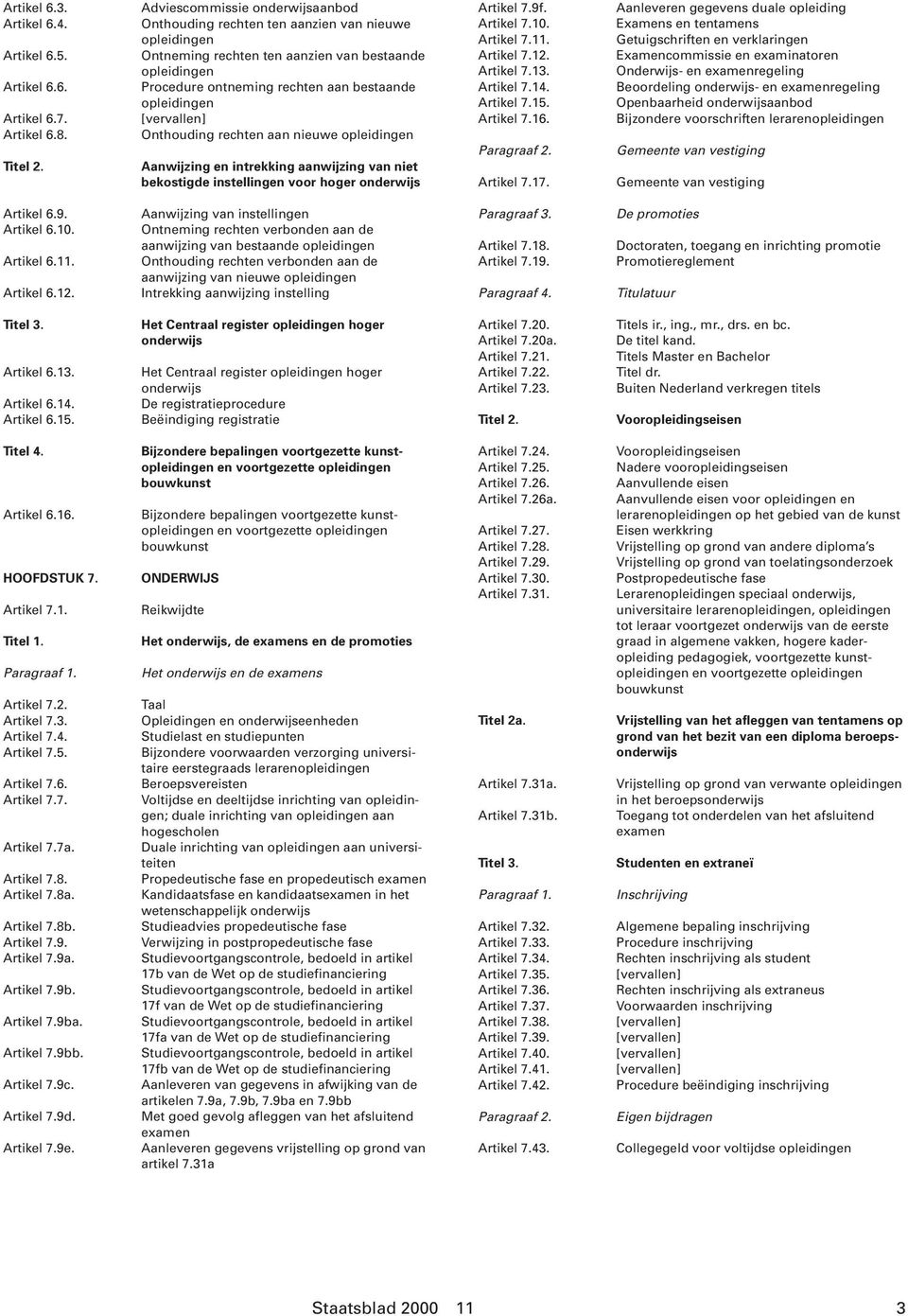 [vervallen] Onthouding rechten aan nieuwe opleidingen Aanwijzing en intrekking aanwijzing van niet bekostigde instellingen voor hoger onderwijs Artikel 7.9f. Artikel 7.10. Artikel 7.11. Artikel 7.12.