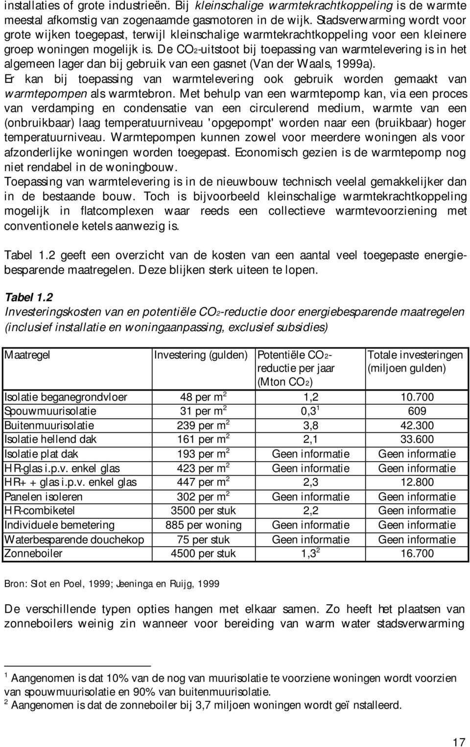 De CO2-uitstoot bij toepassing van warmtelevering is in het algemeen lager dan bij gebruik van een gasnet (Van der Waals, 1999a).