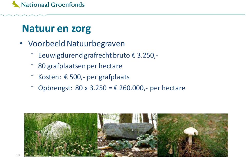 250,- 80 grafplaatsen per hectare Kosten: