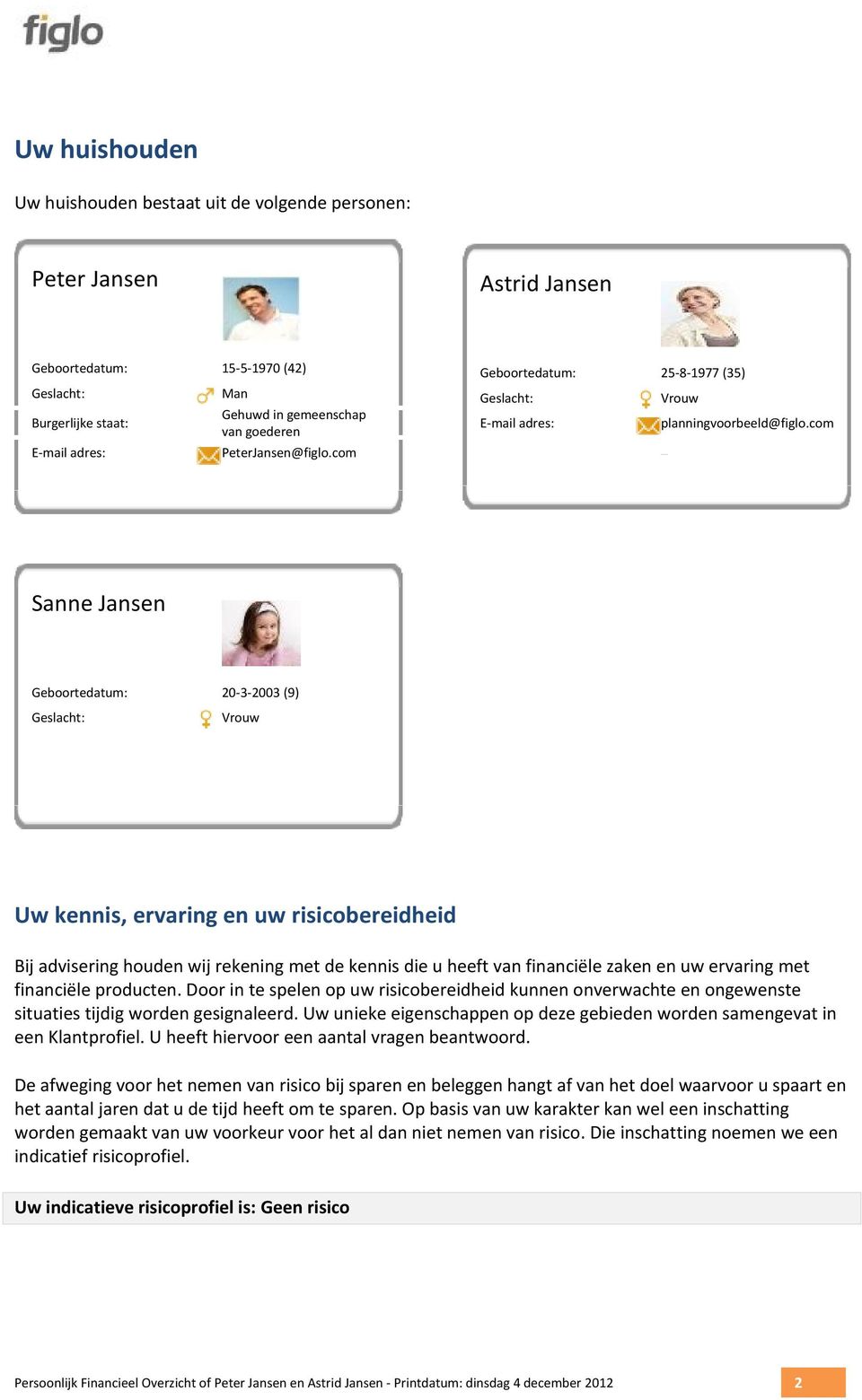 com _ 25 8 1977(35) SanneJansen Geboortedatum: Geslacht: 2 3 23(9) Vrouw Uwkennis,ervaringenuwrisicobereidheid Bijadviseringhoudenwijrekeningmetdekennisdieuheeftvanfinanciëlezakenenuwervaringmet