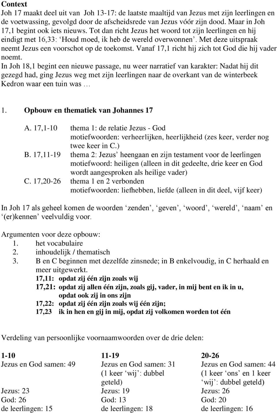 Met deze uitspraak neemt Jezus een voorschot op de toekomst. Vanaf 17,1 richt hij zich tot God die hij vader noemt.