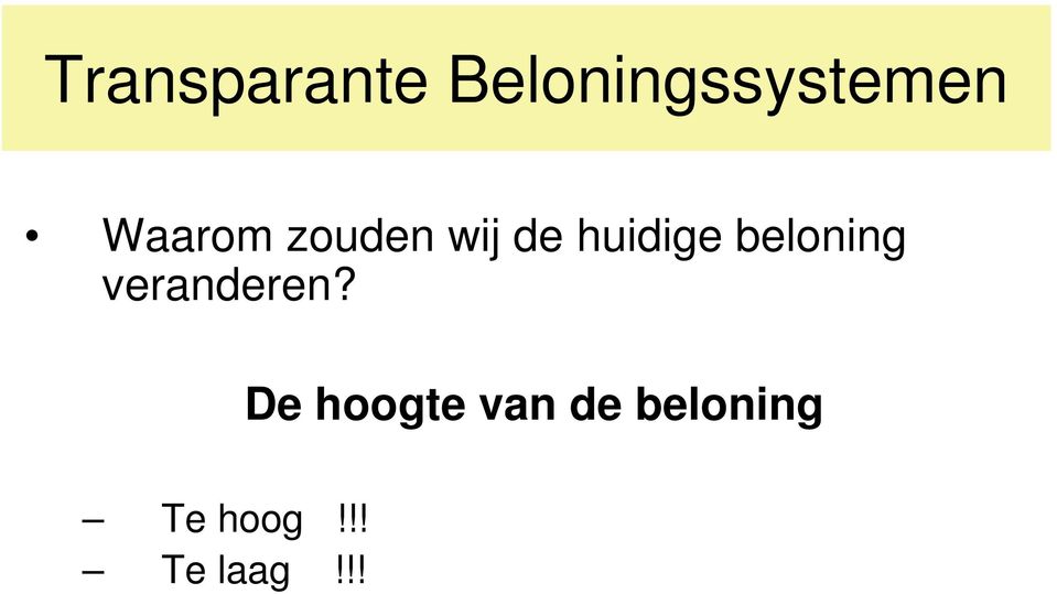 beloning veranderen?