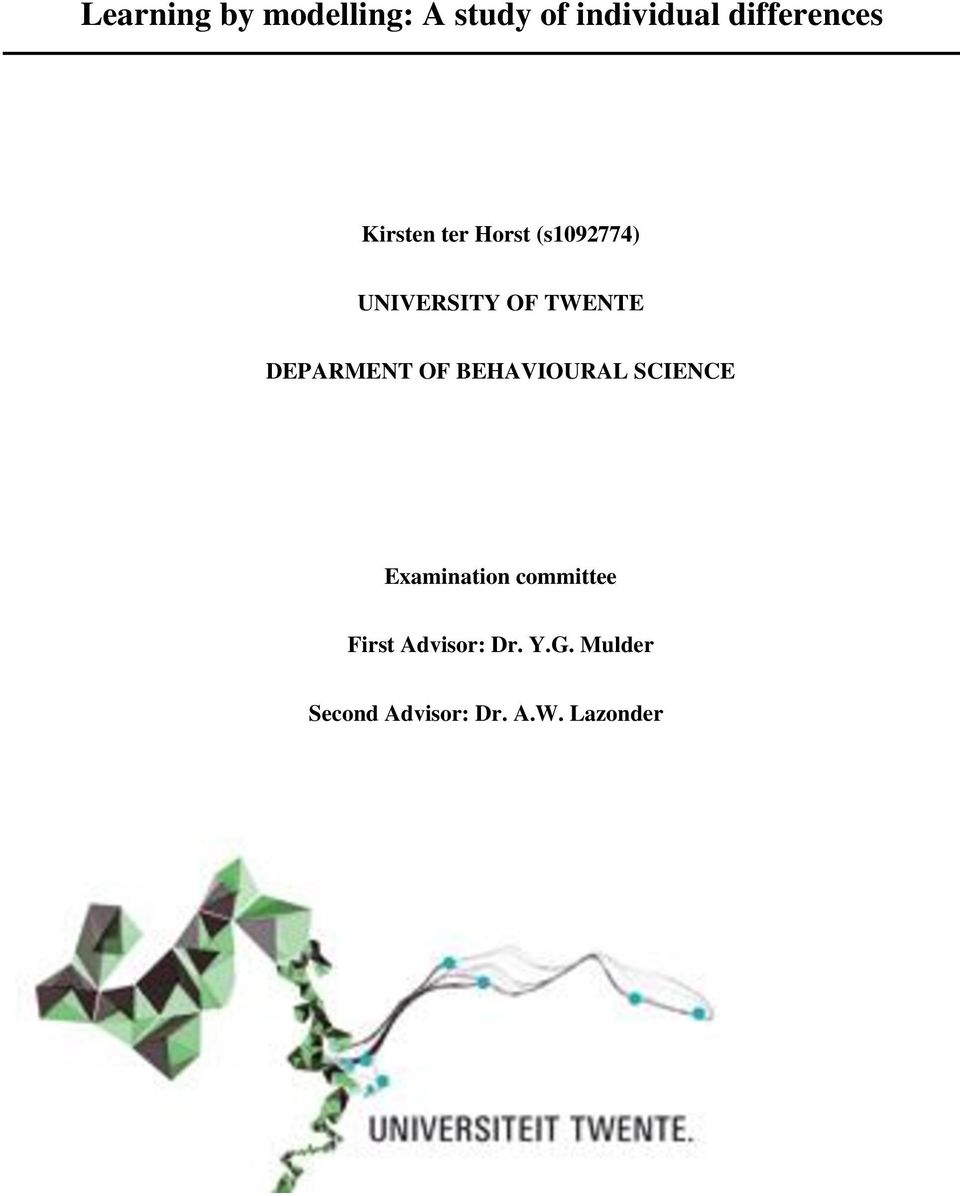 DEPARMENT OF BEHAVIOURAL SCIENCE Examination committee