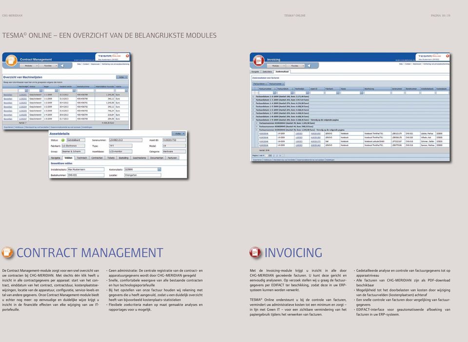 configuratie, service-levels en tal van andere gegevens.