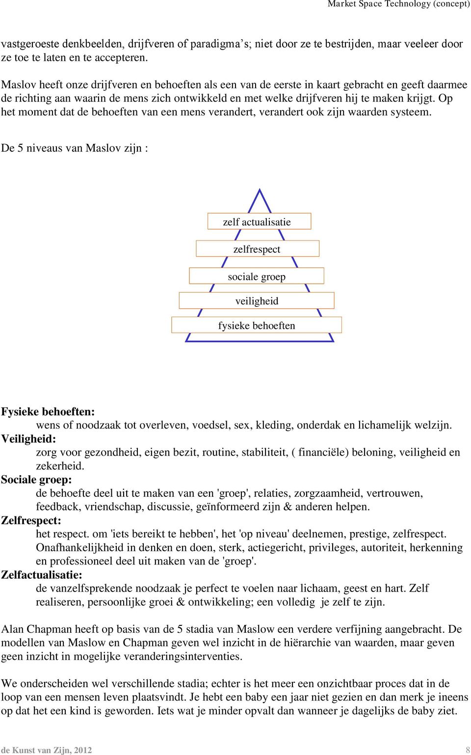 Op het moment dat de behoeften van een mens verandert, verandert ook zijn waarden systeem.