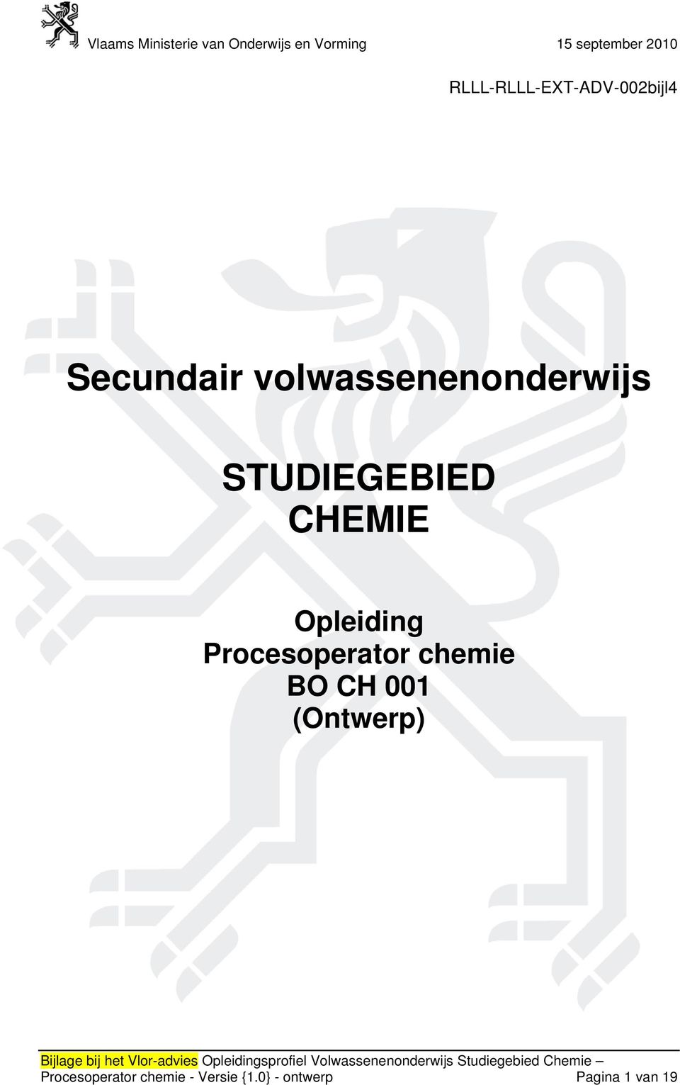 Opleiding Procesoperator chemie BO CH 001