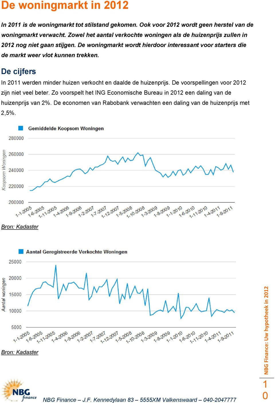 De woningmarkt wordt hierdoor interessant voor starters die de markt weer vlot kunnen trekken.