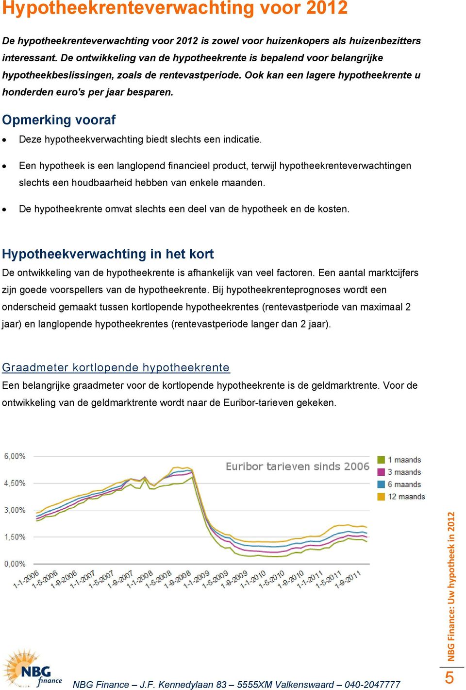 Opmerking vooraf Deze hypotheekverwachting biedt slechts een indicatie.