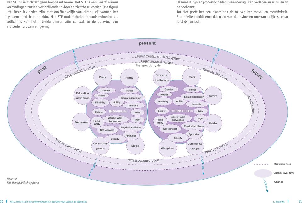 Het STF onderscheidt inhoudsinvloeden als zelfkennis van het individu binnen zijn context én de beleving van invloeden uit zijn omgeving.