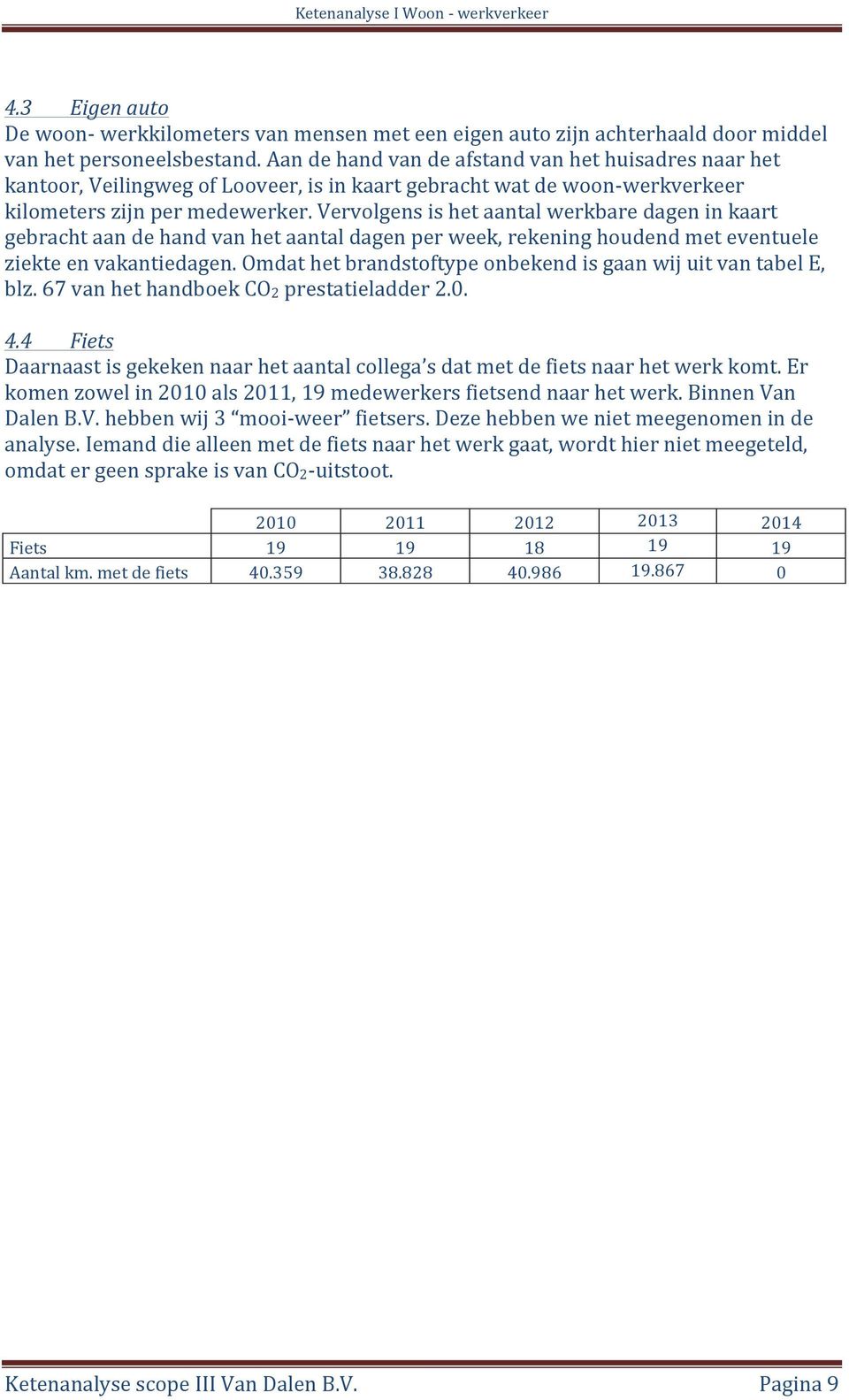 Vervolgens is het aantal werkbare dagen in kaart gebracht aan de hand van het aantal dagen per week, rekening houdend met eventuele ziekte en vakantiedagen.