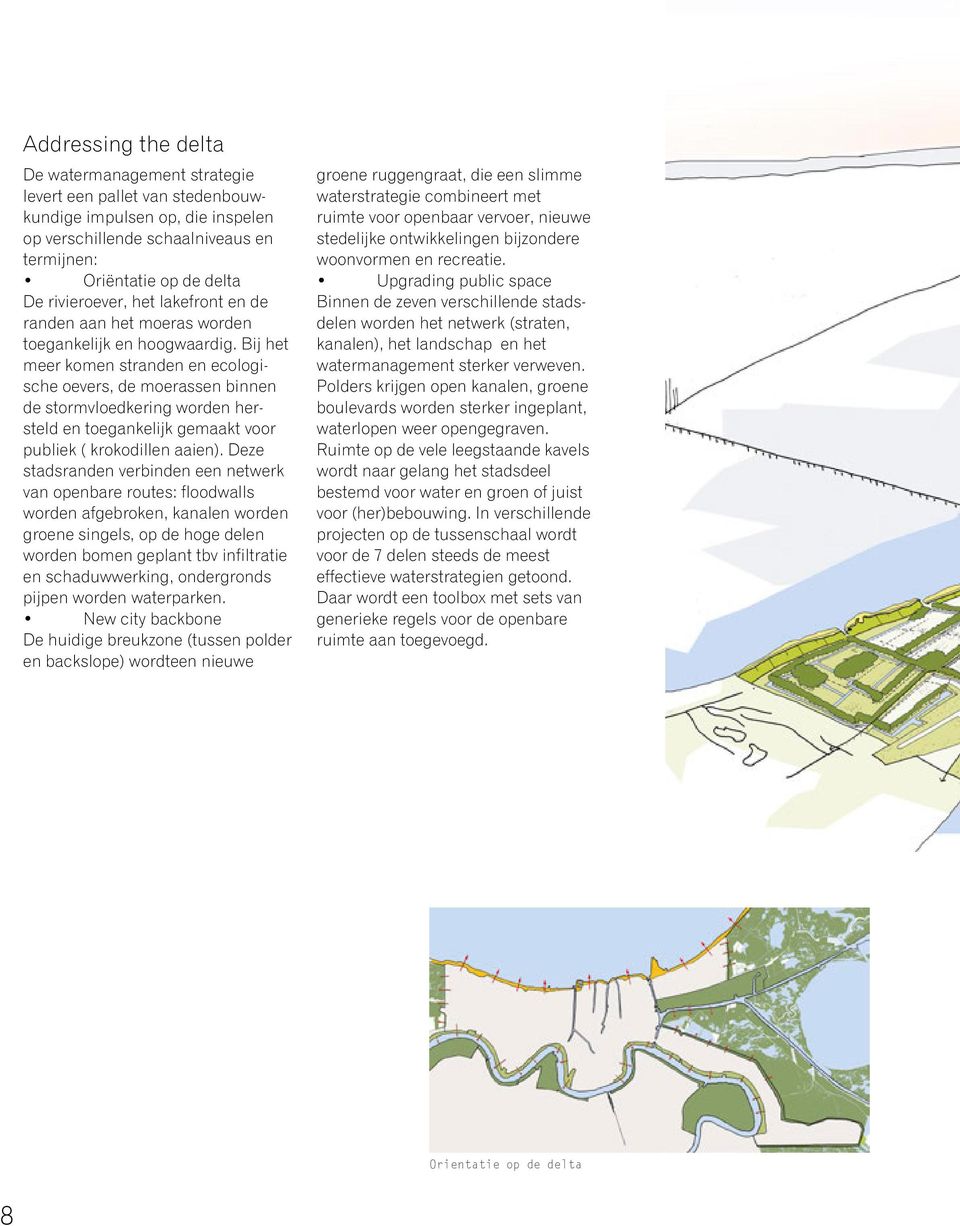 Bij het meer komen stranden en ecologische oevers, de moerassen binnen de stormvloedkering worden hersteld en toegankelijk gemaakt voor publiek ( krokodillen aaien).