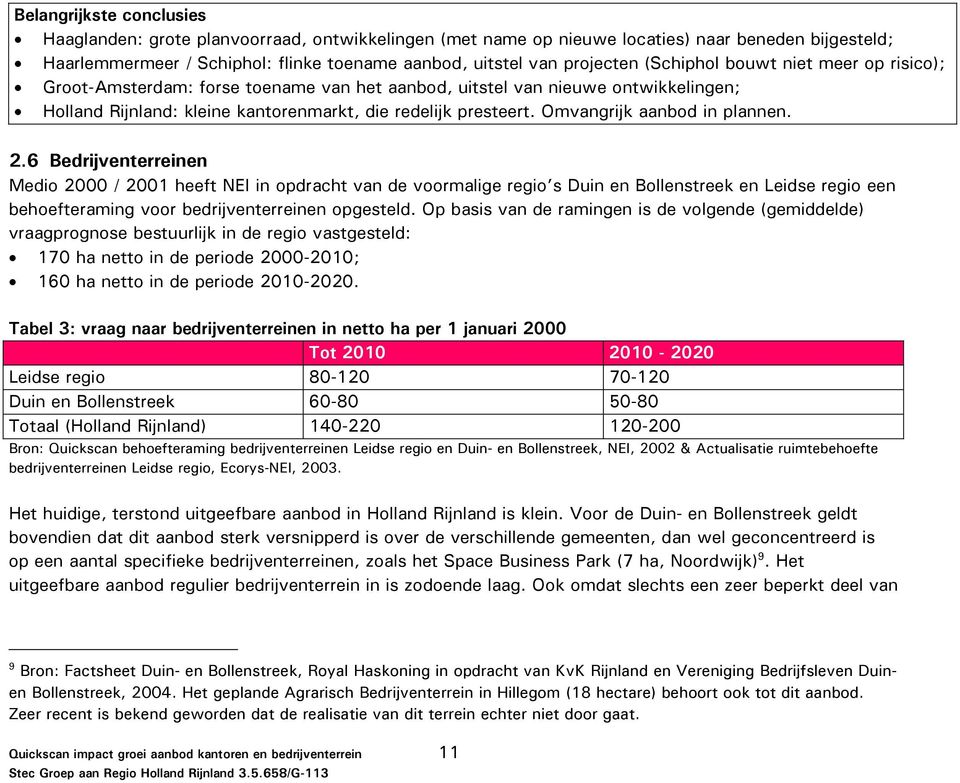 Omvangrijk aanbod in plannen. 2.