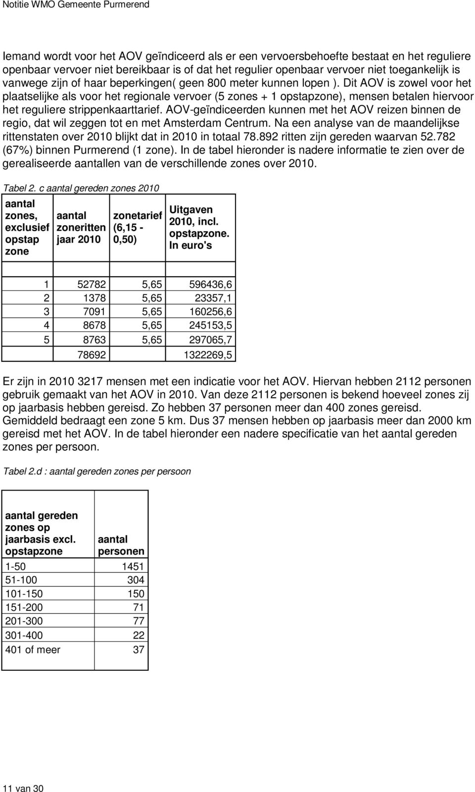 Dit AOV is zowel voor het plaatselijke als voor het regionale vervoer (5 zones + 1 opstapzone), mensen betalen hiervoor het reguliere strippenkaarttarief.