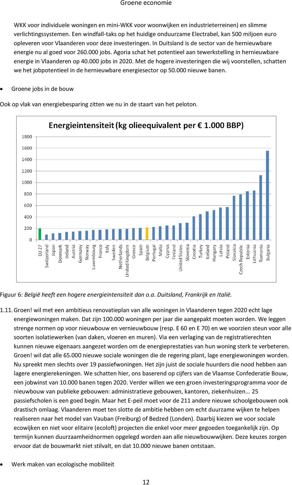 In Duitsland is de sector van de hernieuwbare energie nu al goed voor 260.000 jobs. Agoria schat het potentieel aan tewerkstelling in hernieuwbare energie in Vlaanderen op 40.000 jobs in 2020.