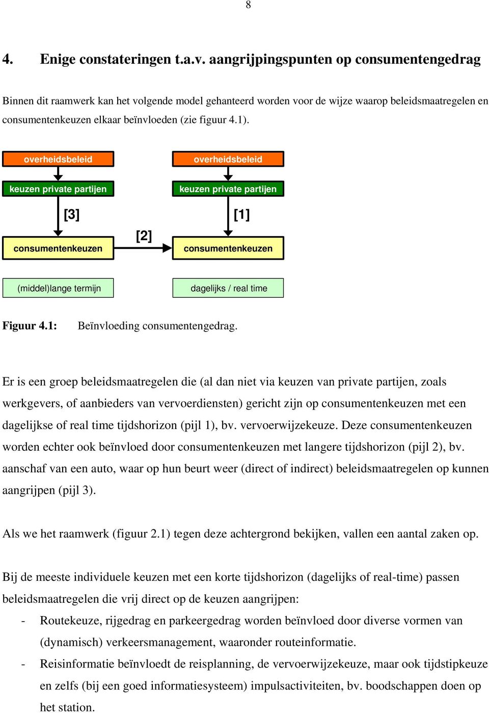 overheidsbeleid overheidsbeleid keuzen private partijen [3] consumentenkeuzen [2] keuzen private partijen [1] consumentenkeuzen (middel)lange termijn dagelijks / real time Figuur 4.