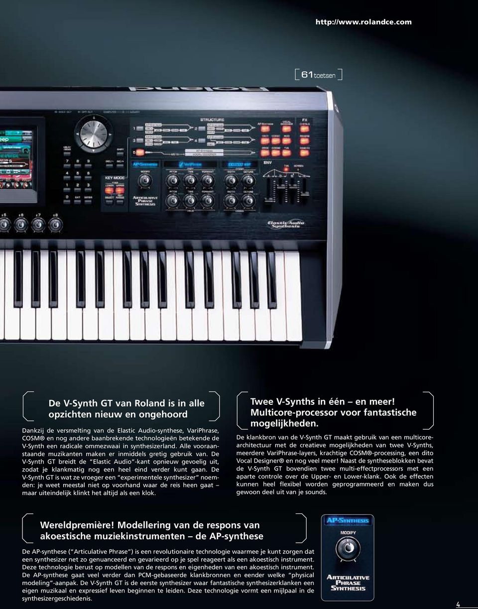 betekende de V Synth een radicale ommezwaai in synthesizerland. Alle vooraanstaande muzikanten maken er inmiddels gretig gebruik van.