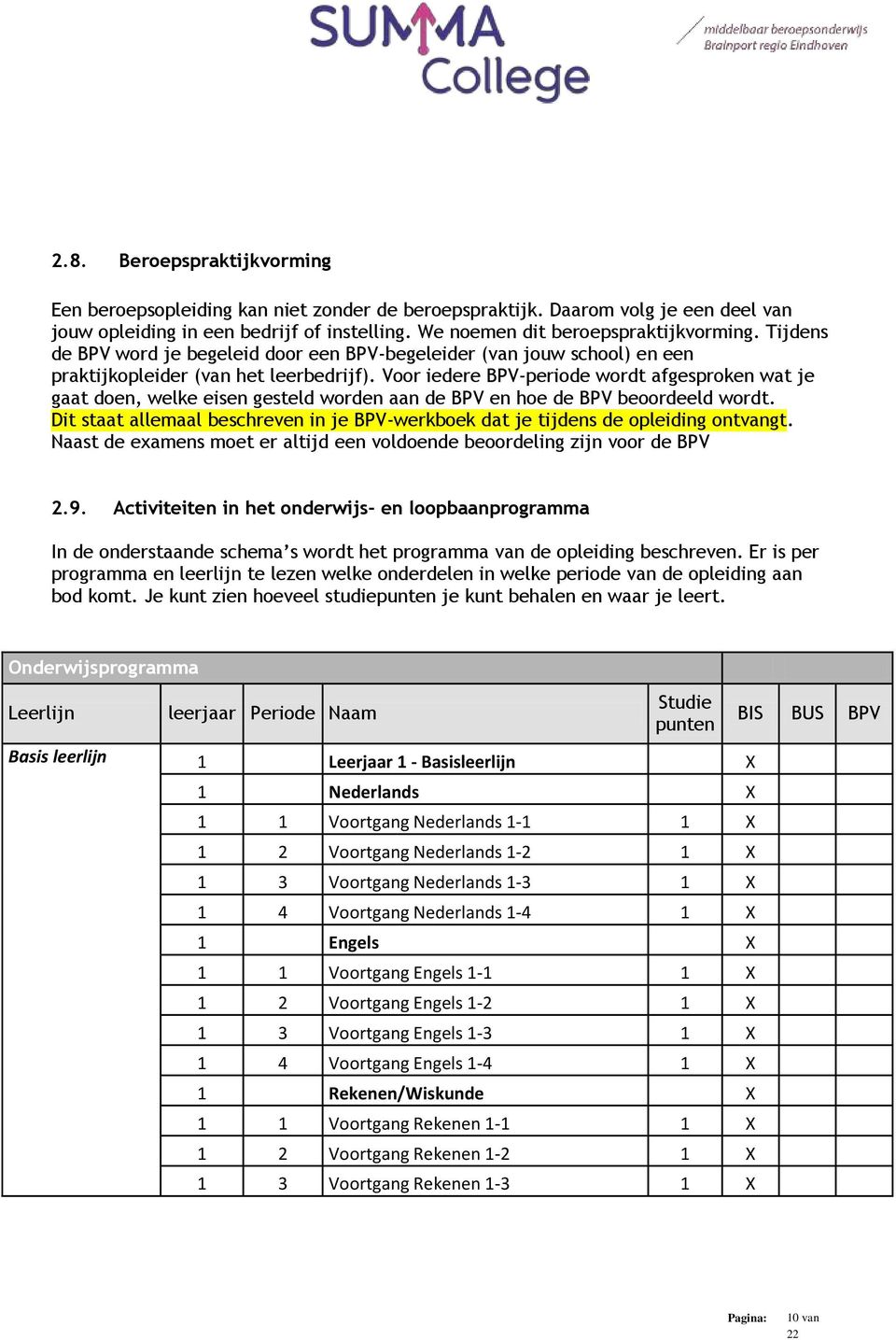 Voor iedere BPV-periode wordt afgesproken wat je gaat doen, welke eisen gesteld worden aan de BPV en hoe de BPV beoordeeld wordt.