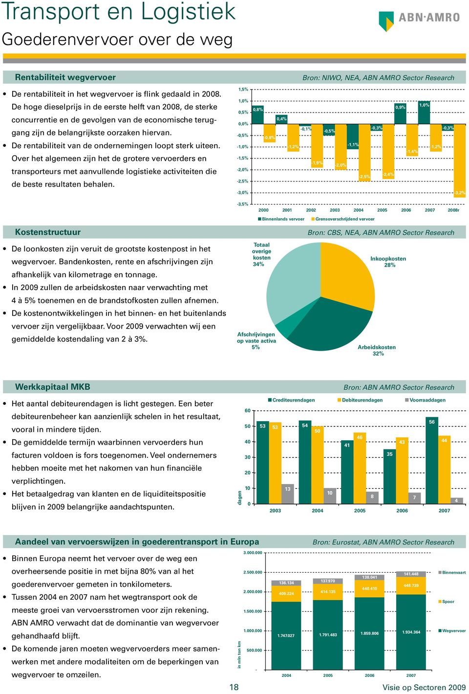 De rentabiliteit van de ondernemingen loopt sterk uiteen. Over het algemeen zijn het de grotere vervoerders en transporteurs met aanvullende logistieke activiteiten die de beste resultaten behalen.