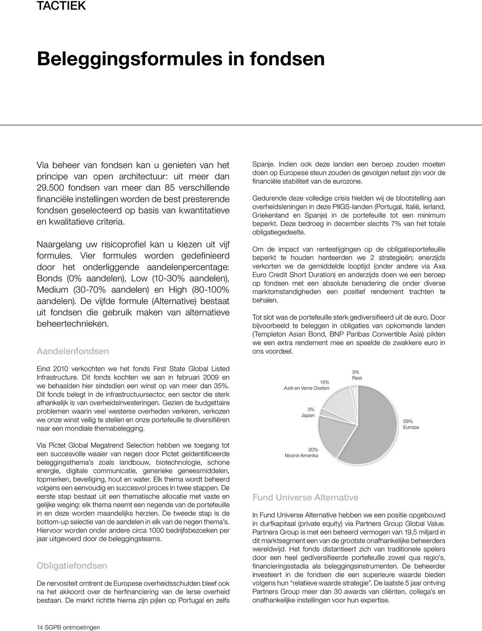 Naargelang uw risicoprofiel kan u kiezen uit vijf formules.