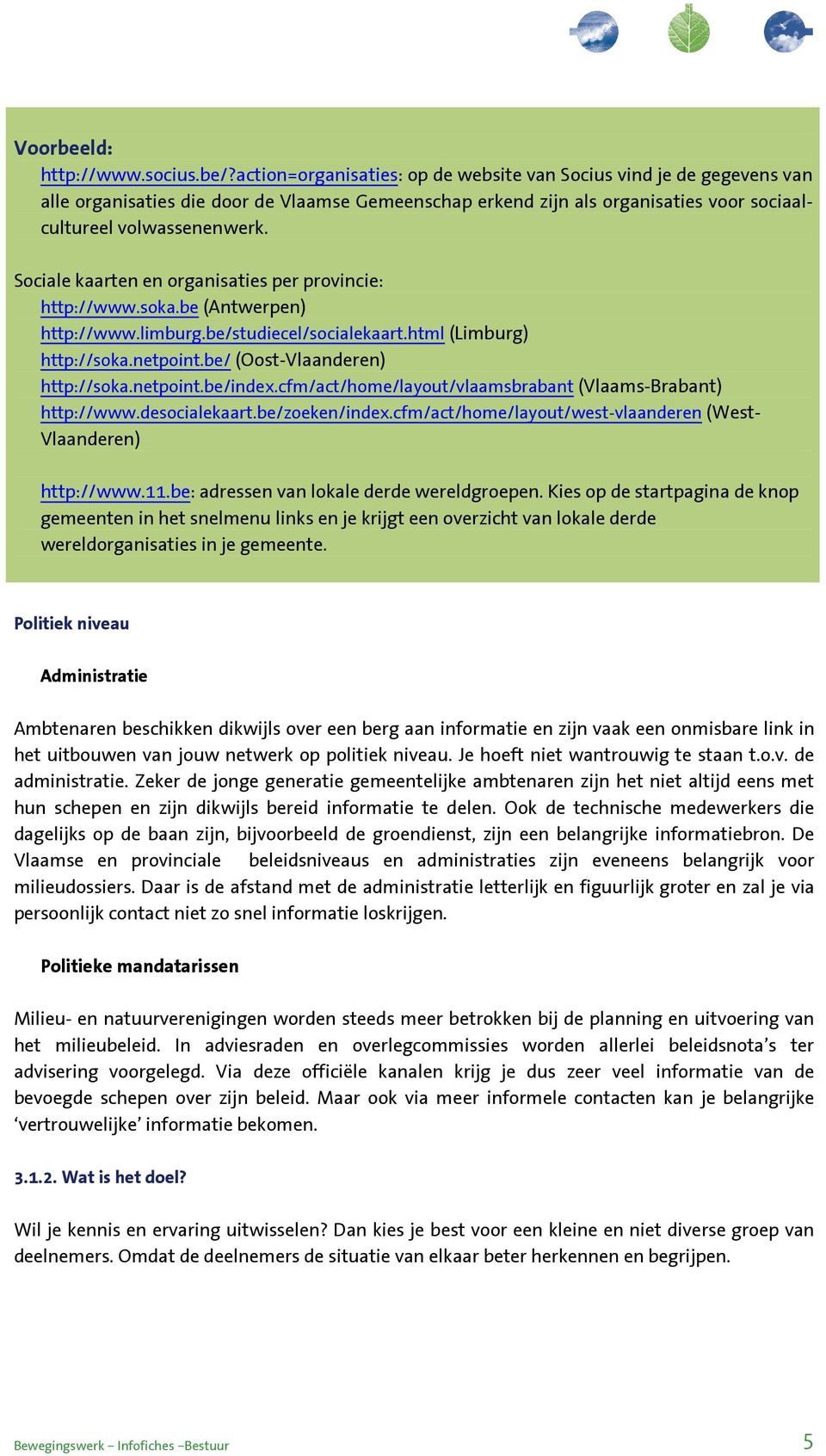 Sociale kaarten en organisaties per provincie: http://www.soka.be (Antwerpen) http://www.limburg.be/studiecel/socialekaart.html (Limburg) http://soka.netpoint.be/ (Oost-Vlaanderen) http://soka.