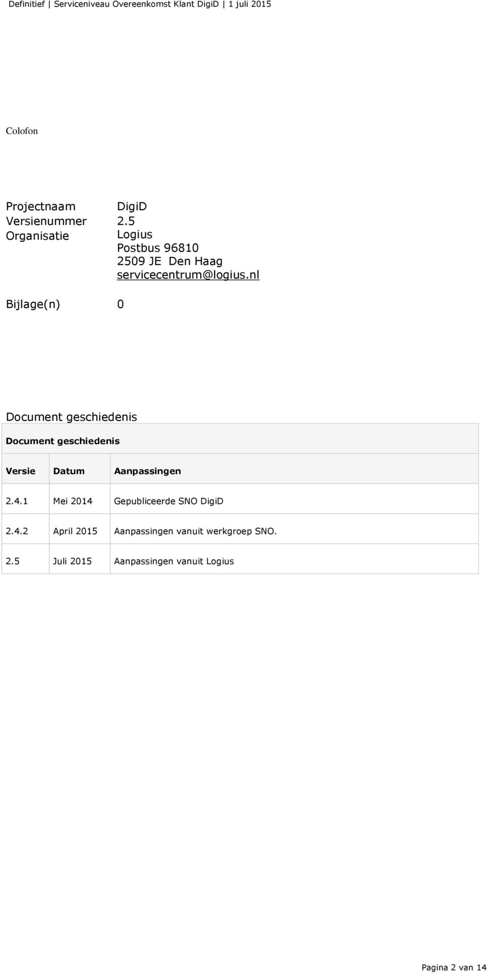 nl Bijlage(n) 0 Document geschiedenis Document geschiedenis Versie Datum Aanpassingen