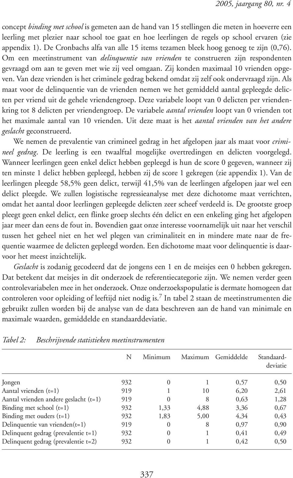 1). De Cronbachs alfa van alle 15 items tezamen bleek hoog genoeg te zijn (0,76).