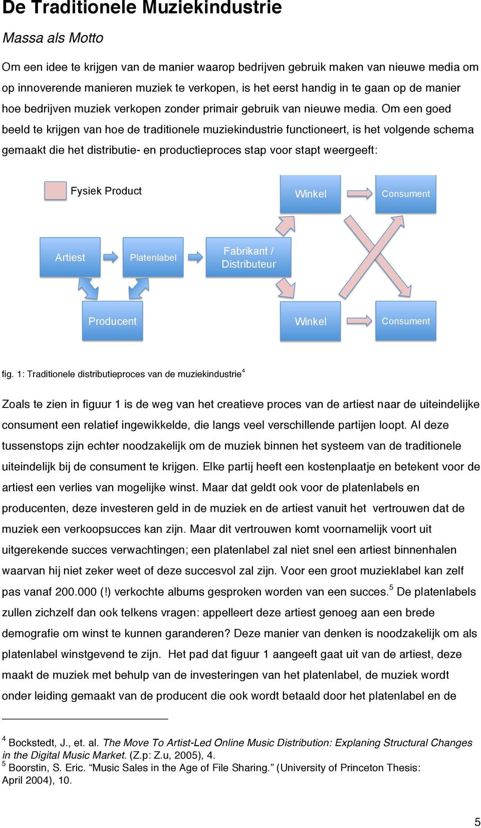 Om een goed beeld te krijgen van hoe de traditionele muziekindustrie functioneert, is het volgende schema gemaakt die het distributie- en productieproces stap voor stapt weergeeft: Traditioneel