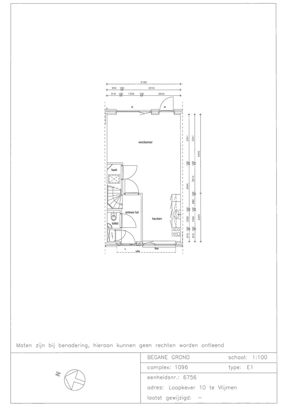 schaal: 1:100,, eenheidsnr.