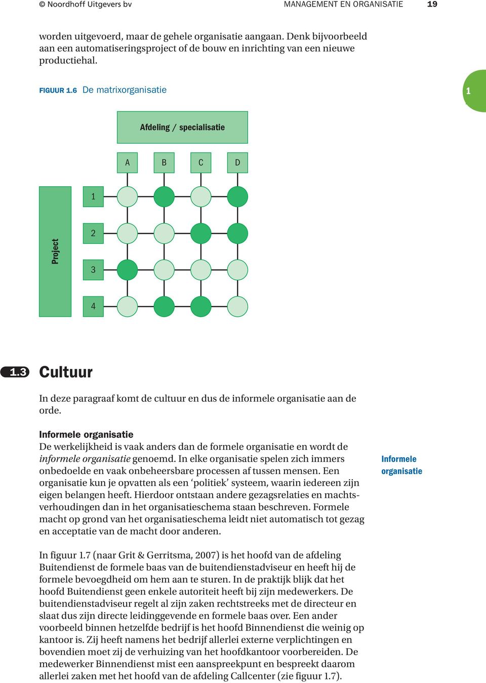 3 Cultuur In deze paragraaf komt de cultuur en dus de informele organisatie aan de orde.