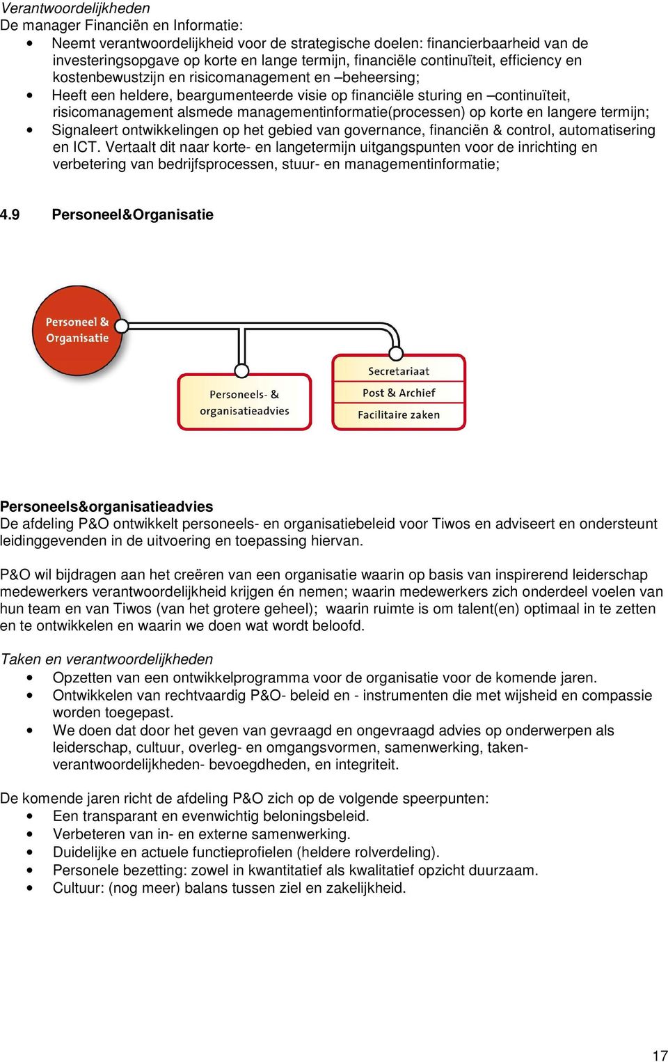 managementinformatie(processen) op korte en langere termijn; Signaleert ontwikkelingen op het gebied van governance, financiën & control, automatisering en ICT.