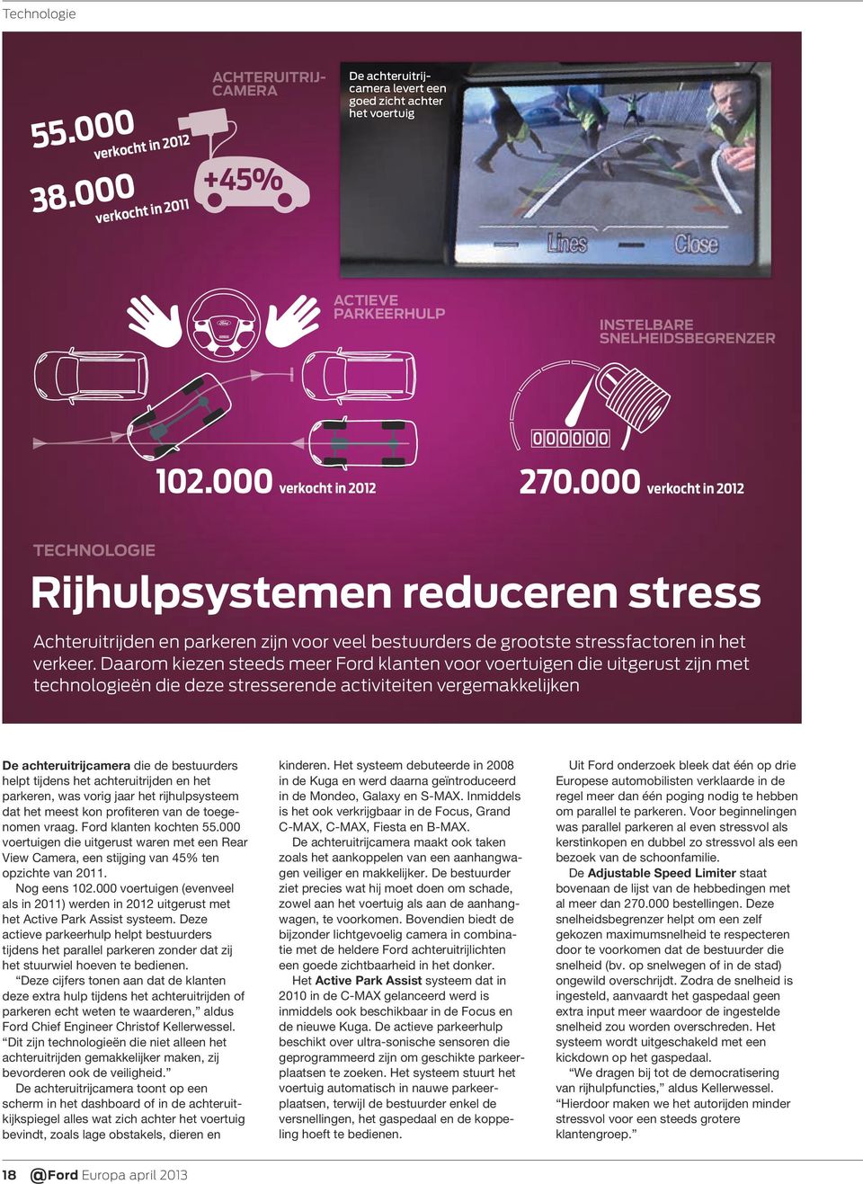 000 verkocht in 2012 270.000 verkocht in 2012 Rijhulpsystemen reduceren stress Achteruitrijden en parkeren zijn voor veel bestuurders de grootste stressfactoren in het verkeer.