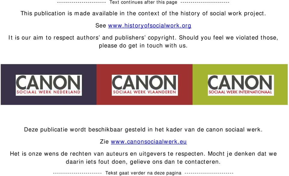 Deze publicatie wordt beschikbaar gesteld in het kader van de canon sociaal werk. Zie www.canonsociaalwerk.