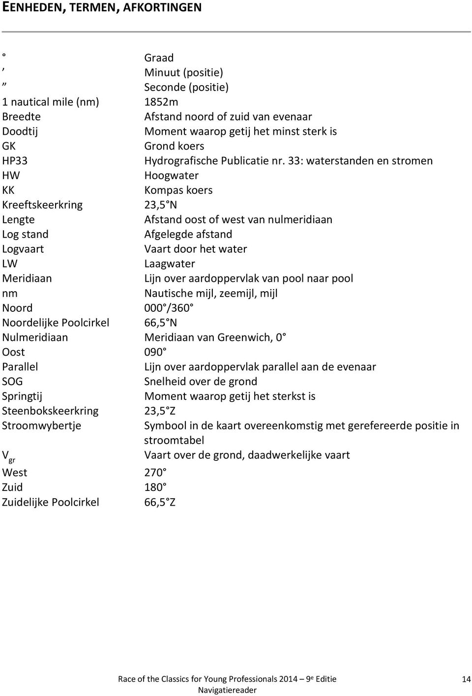 33: waterstanden en stromen HW Hoogwater KK Kompas koers Kreeftskeerkring 23,5 N Lengte Afstand oost of west van nulmeridiaan Log stand Afgelegde afstand Logvaart Vaart door het water LW Laagwater