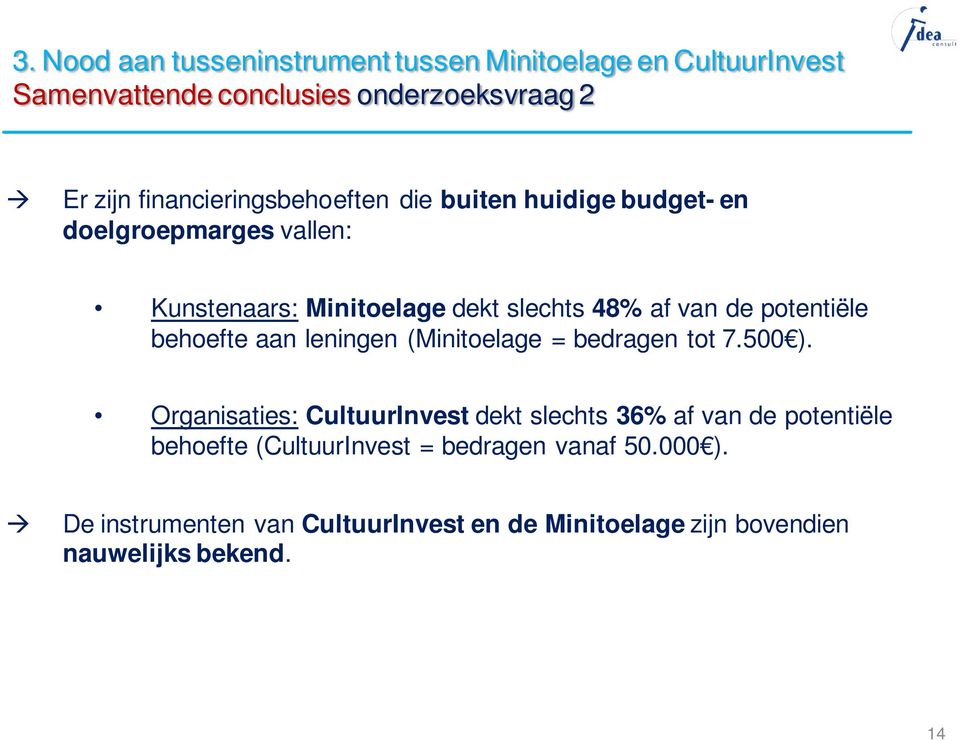 potentiële behoefte aan leningen (Minitoelage = bedragen tot 7.500 ).