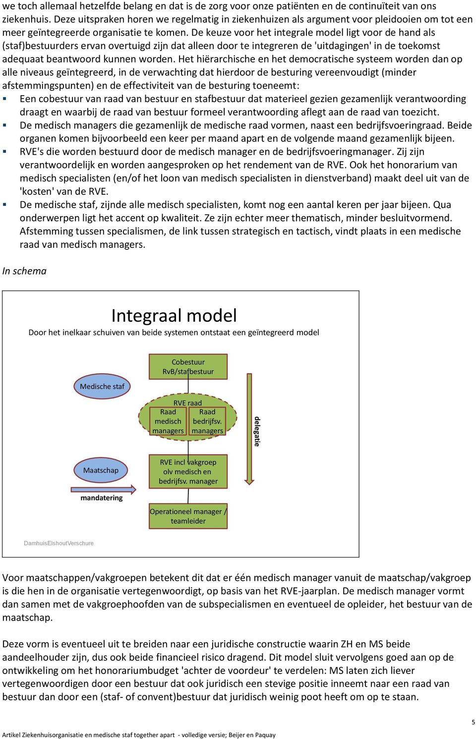 De keuze voor het integrale model ligt voor de hand als (staf)bestuurders ervan overtuigd zijn dat alleen door te integreren de 'uitdagingen' in de toekomst adequaat beantwoord kunnen worden.