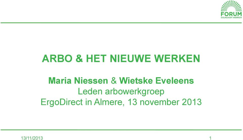 arbowerkgroep ErgoDirect in