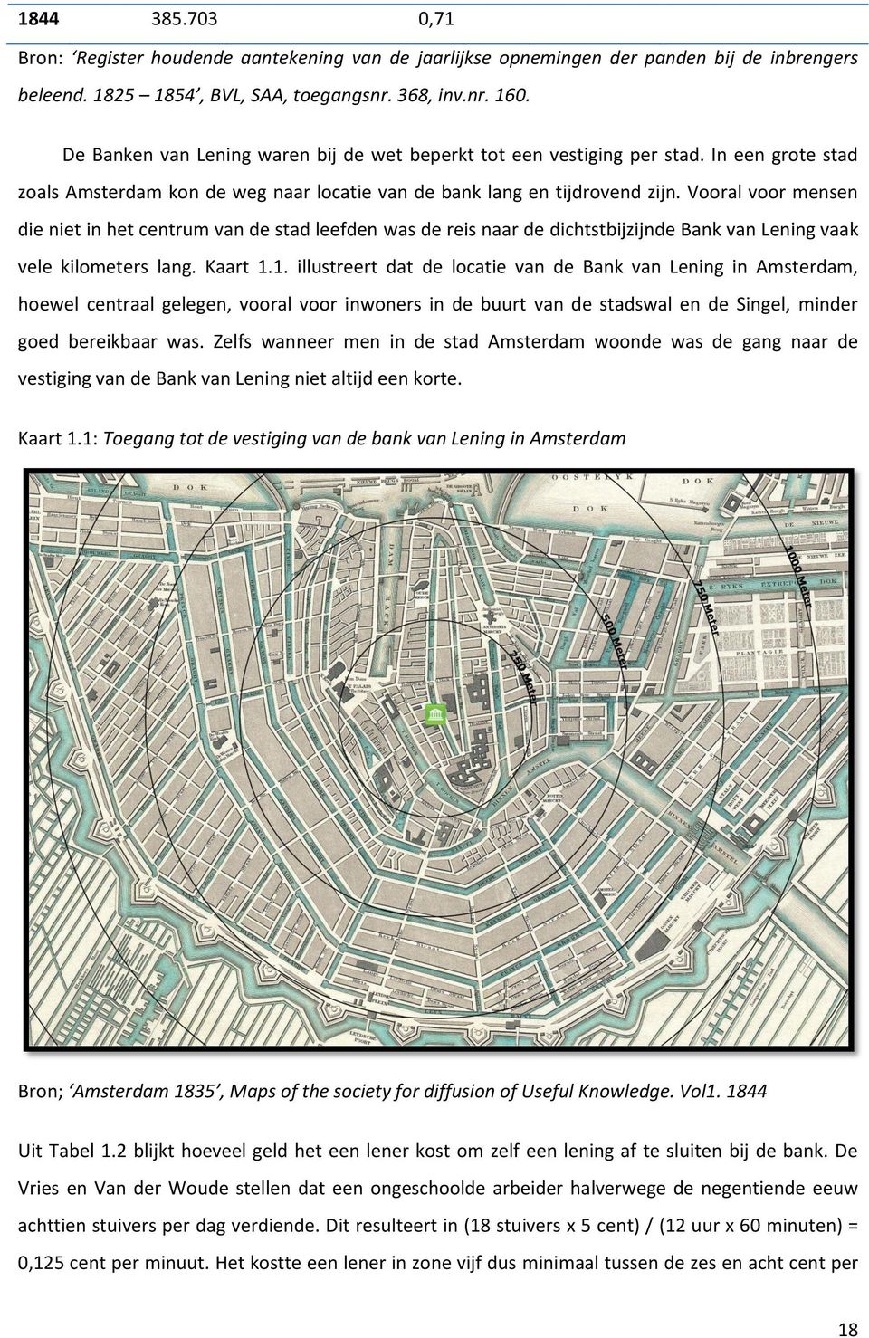 Vooral voor mensen die niet in het centrum van de stad leefden was de reis naar de dichtstbijzijnde Bank van Lening vaak vele kilometers lang. Kaart 1.