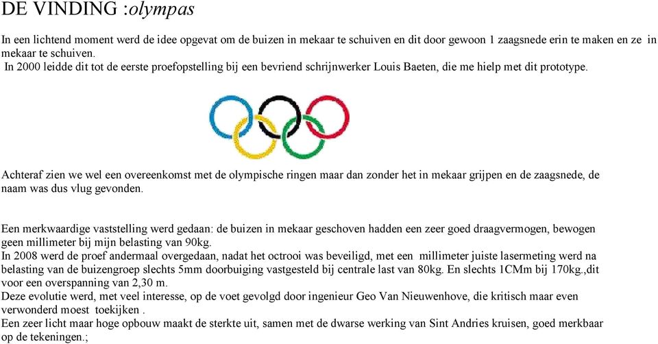 Achteraf zien we wel een overeenkomst met de olympische ringen maar dan zonder het in mekaar grijpen en de zaagsnede, de naam was dus vlug gevonden.