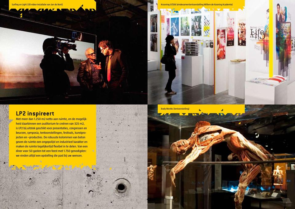 symposia, tentoonstellingen, festivals, kunstprojecten en producties.