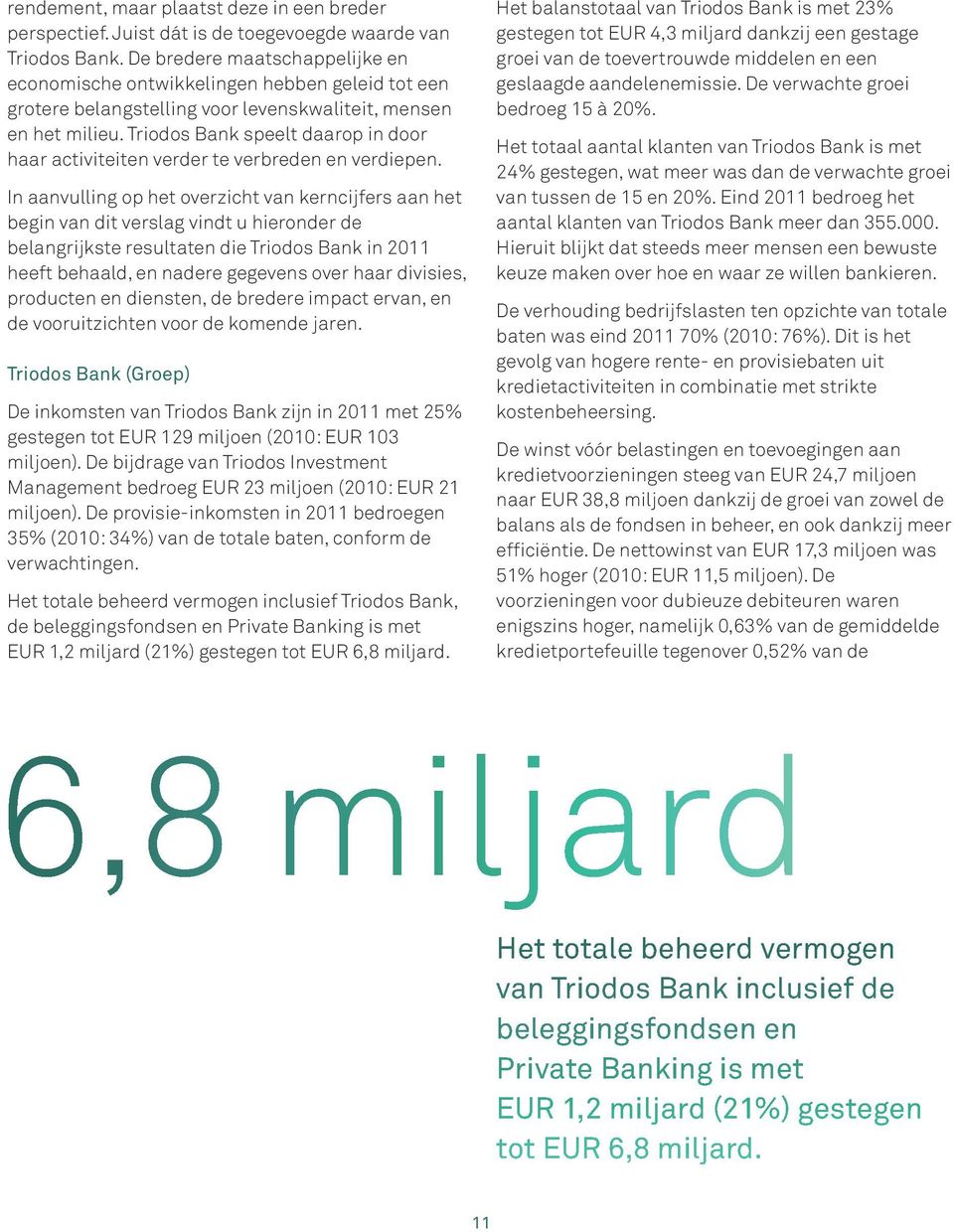 Triodos Bank speelt daarop in door haar activiteiten verder te verbreden en verdiepen.